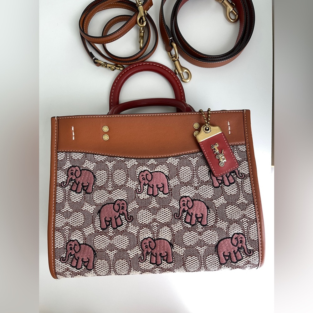 Coach Rogue 25 Elephant Signature Jacquard Bag